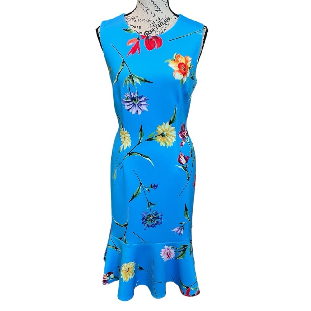 Donna Ricco Vibrant Floral Midi Dress